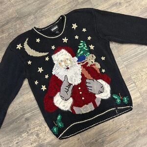 Vintage‎ Designers Originals Studio Christmas Santa Sweater Women Size Medium